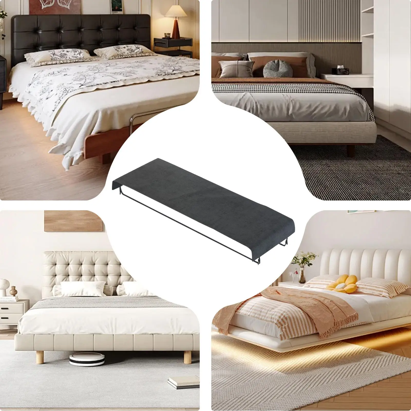 Bed Bridge Split Filler with Sheet Straps Large Double Mattress Bridge Converter for Families Couples Guest Bedroom Sleeping