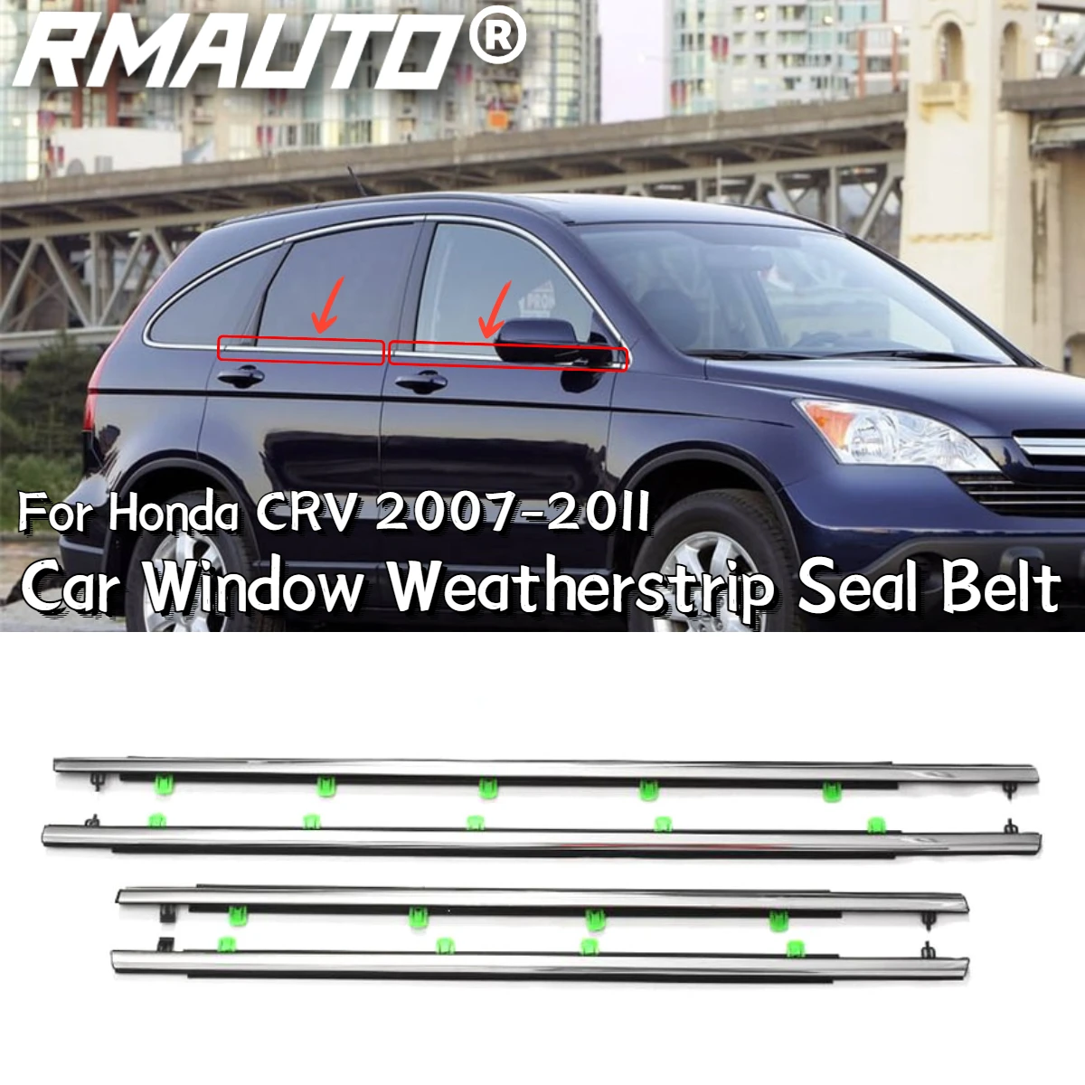 

4Pcs For Honda CR-V Car Window Weatherstrip Seal Belt Weather Strip Exterior Moulding For Honda CRV 2007 2008 2009 2010 2011