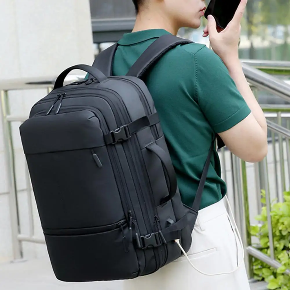 Travel Backpack Expandable Capacity Computer Bag with USB Charging Port Waterproof Anti-Theft Lock Wet/Dry Separation Pockets We
