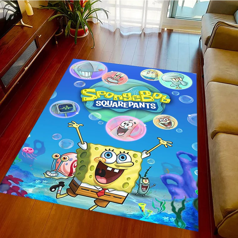 Alfombra de Bob Esponja de dibujos animados, Felpudo de área grande para el hogar, sala de estar, dormitorio de niños, sofá, Decoración, regalo