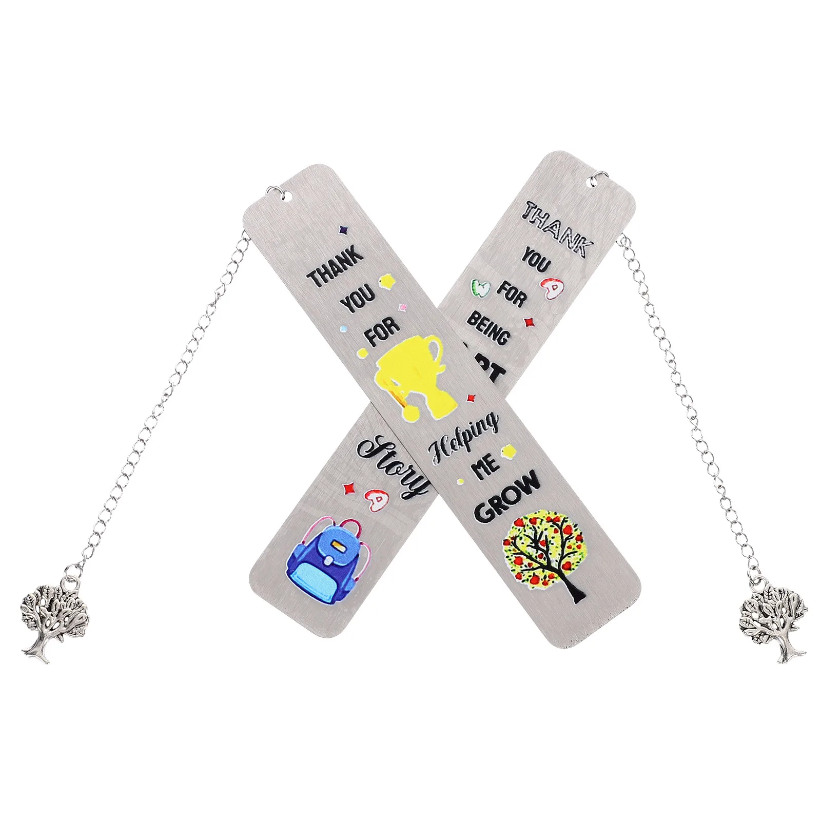

2pcs Stainless Steel Bookmarks Creative Decorative Metal Bookmark For Teachers Page Marker Reading Gift Small Book Markers