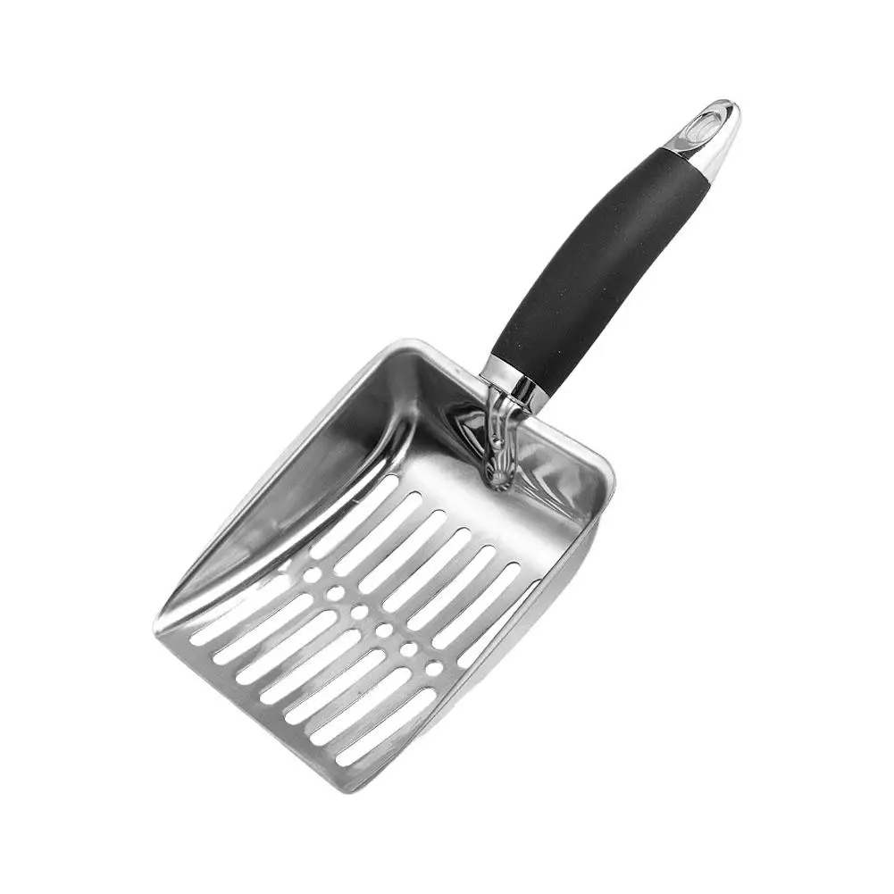 Stainless Steel Litter Scoop Metal Long Handle Litter Scooper Deep Shovel For Kitten Litter Box Cleaning Tool Pet S K3h9