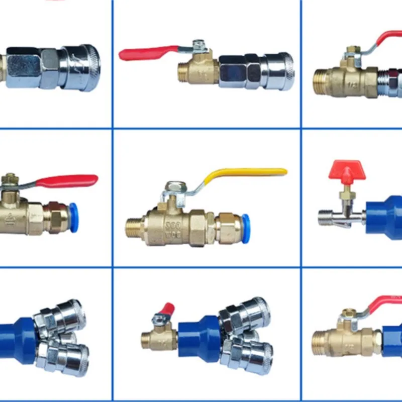 Air pump valve air compressor copper ball valve pneumatic switch drain valve pull valve T-valve quick connector 1/2 DN15
