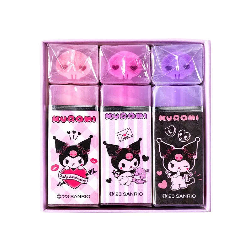 1pc Anime Pochacco Kuromi Kawaii Mini gumka Student Sanrio kreatywna kreskówka przenośne dzieci rysunek pisanie narzędzia papiernicze