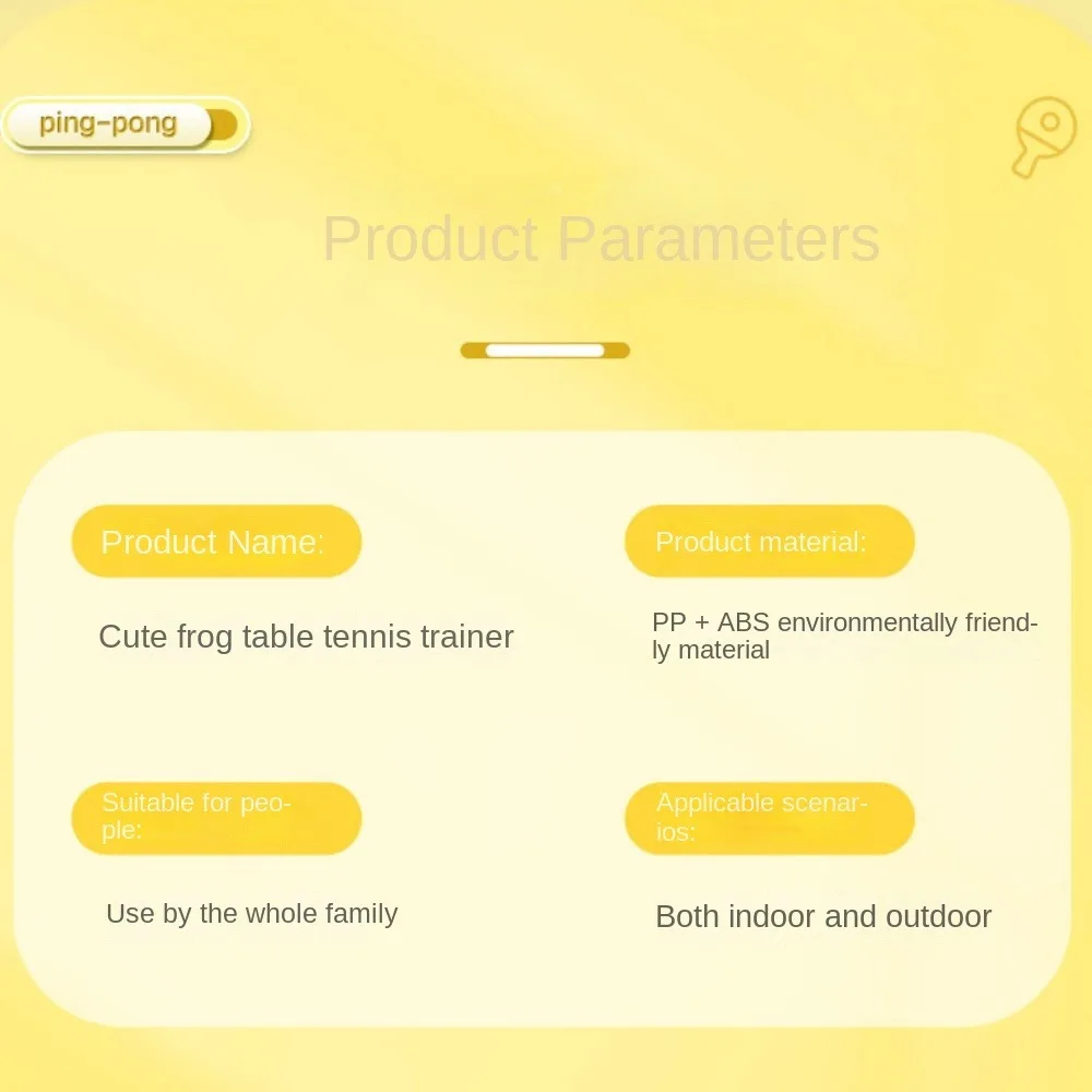 Entrenador de tenis de mesa colgante, juguete deportivo de rana de interacción de autoentrenamiento, coordinación, dibujos animados, Ping Pong,