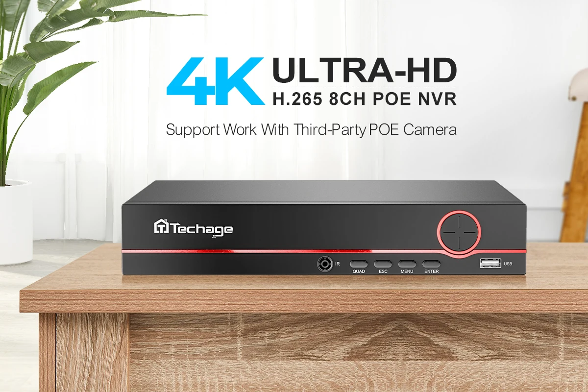 H.265 8CH 4K 8MP 5MP 4MP 1080P POE NVR Network Video Security Surveillance Recorder Up to 16CH for CCTV System POE IP Camera
