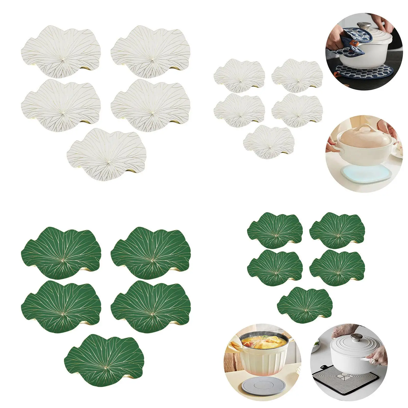 5Pcs Floral Placemat Non Slip Flowers Table Mat for Kitchen Home Countertop