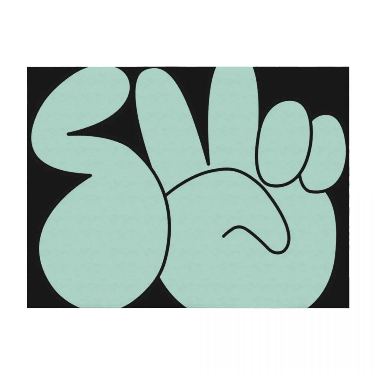 

Surf Gang Mint Green Hand Logo Merch Throw Blanket Beach Plush Large Stuffeds Blankets