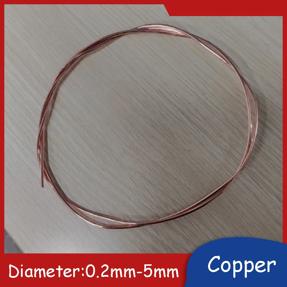 High-Purity T2 Copper Wire Conductive Wires Heat-Resistant Conductor Cord 0.2mm-5mm Diameter Heat-Dissipating Metal Coil