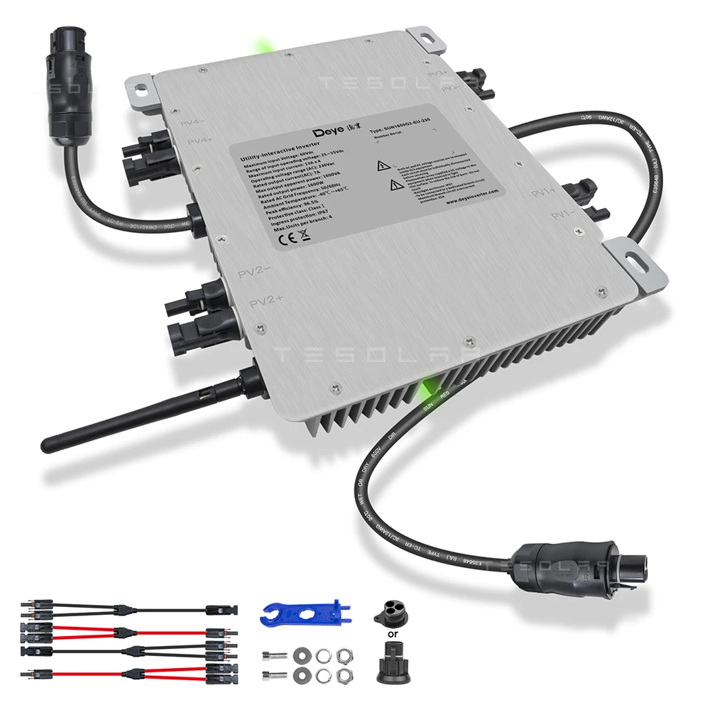 Imagem -02 - Deye-inversor Solar para Painel Solar 1600w 2000w 2555v ac Inmetro Vde Iec en en Wifi Embutido Ip67 para Sistema de Energia Fotovoltaica