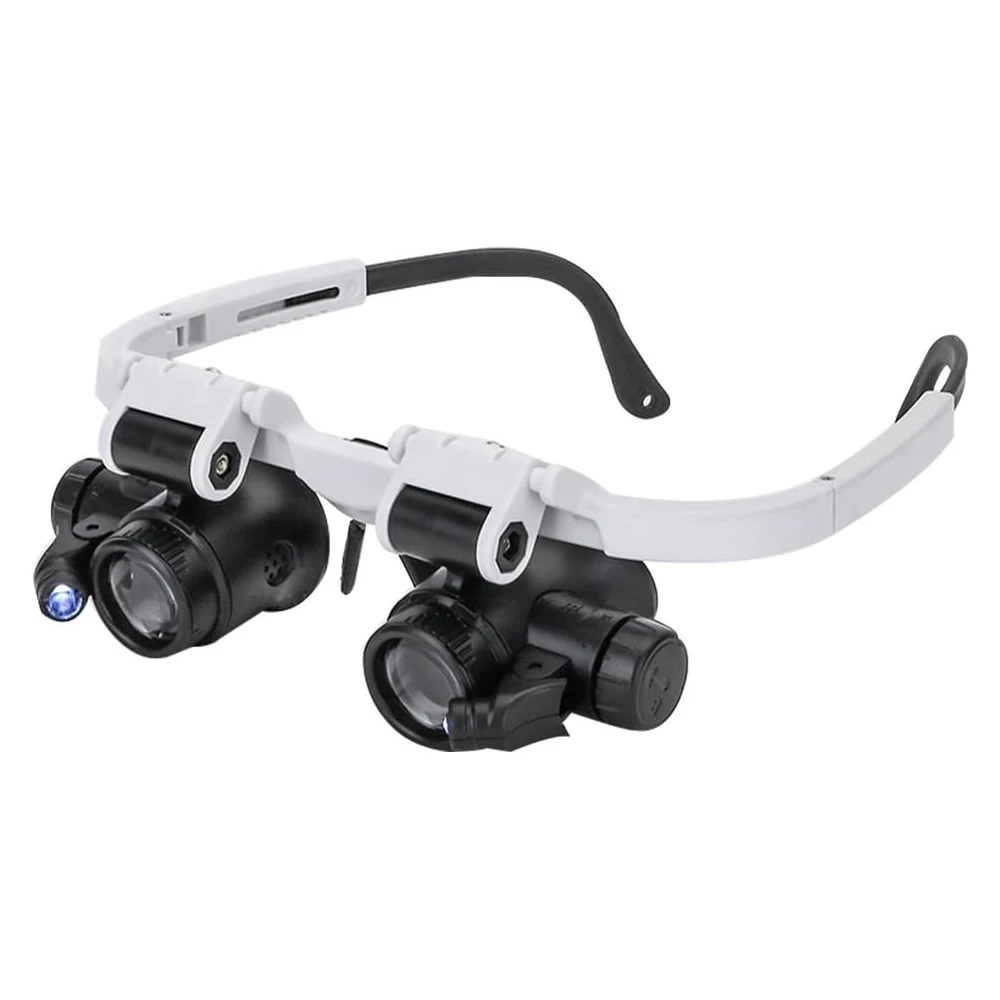 

8X 15X 23X Magnifying Glasses，Jeweler Watchmaker Repair Tool With 2 LED Lights，Head-Mounted Loupe for Close Work，Jewelry，Crafts