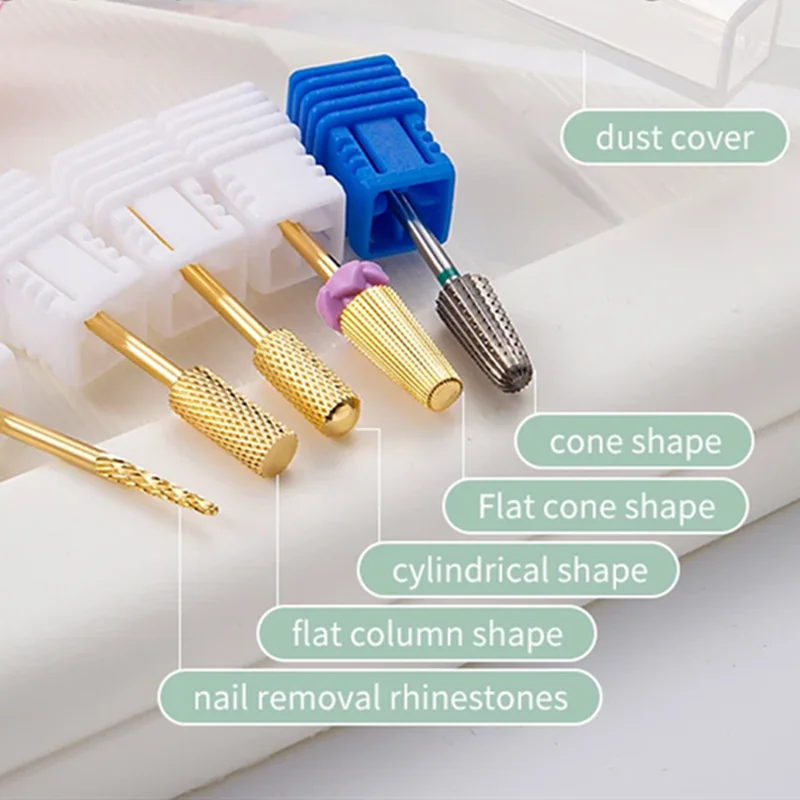 5 in 1 Wolfram stahl Hartmetall Nagel bohrer polieren Kopf, um abgestorbene Haut Fräser für Maschinen schleifer DIY Nägel Werkzeuge zu entfernen