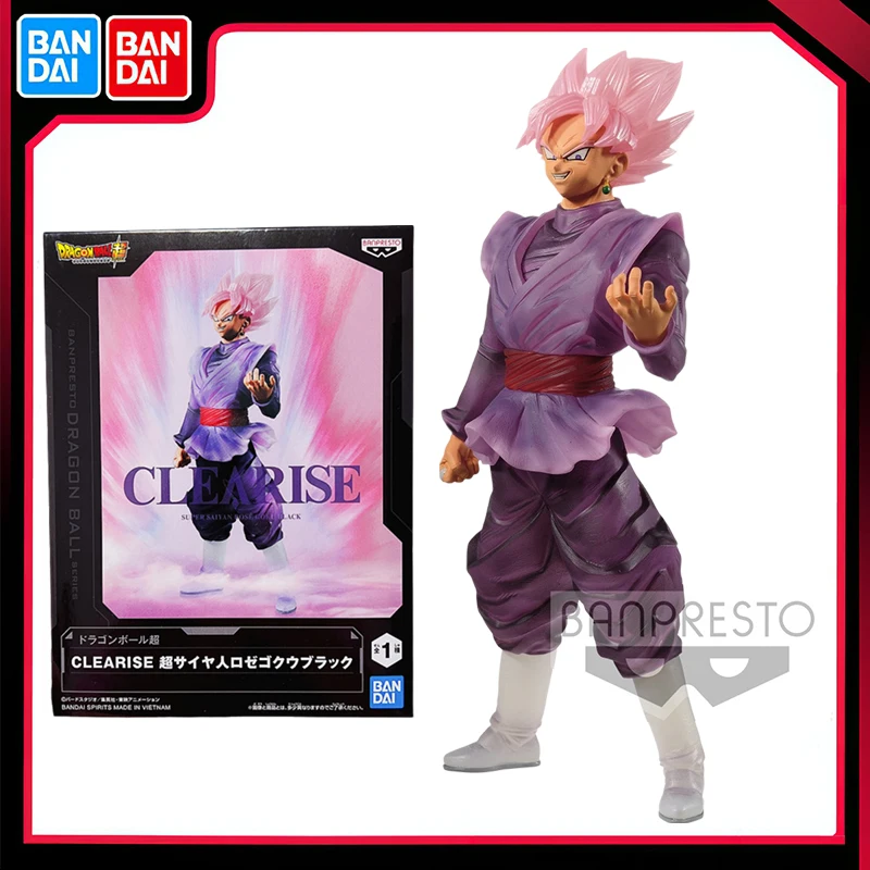 Bandai Original Banpresto Anime Dragon Ball Clearise Super Saiyan Pink Black Goku Zamasu PVC Action Figures Collection Model Toy