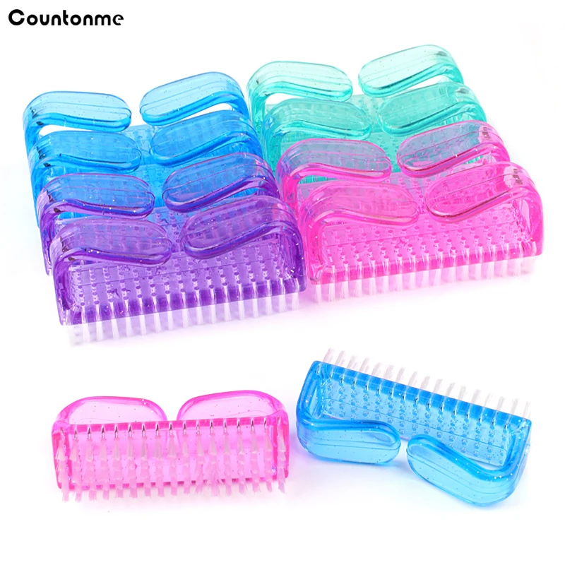 24Pcs Nail Cleaning Brush  Manicure Dust Soft Remove Thick  Handle Scrub Multi Color Dusting Pedicure Care Tools Brush