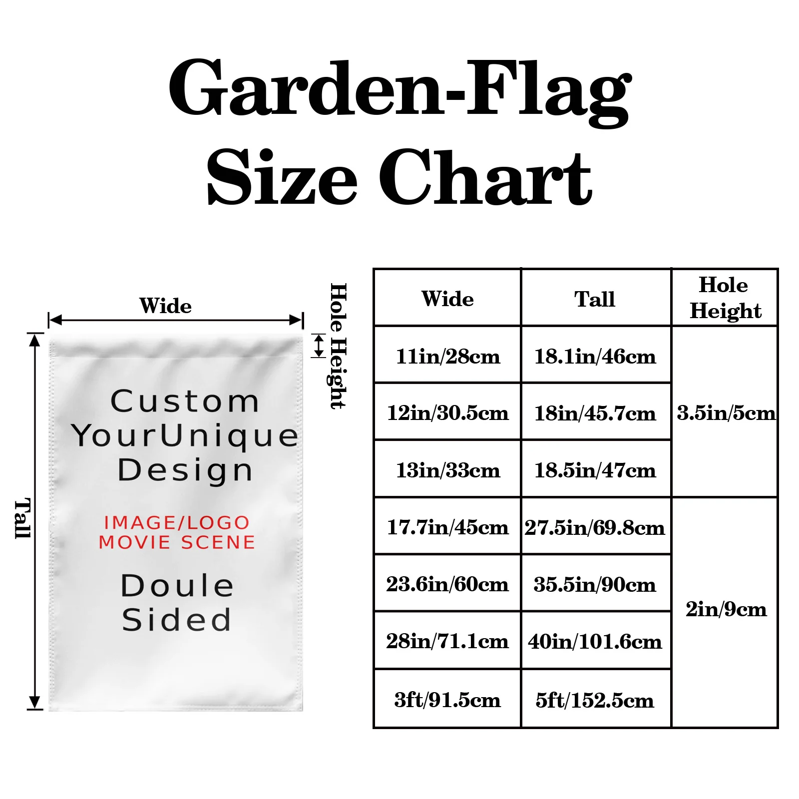 1pc Personalized Yard Banner Custom Garden Flag Double Sided with Photo Text Logo for House Lawn Patio Outdoor Decoration