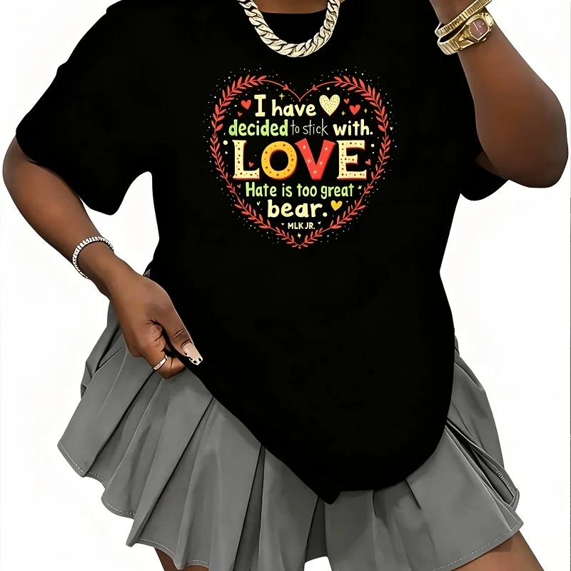I Have Decided to Stick Love Mlk Month Funny Women's 100% Cotton T-Shirt Short Sleeve Top Casual Round Neck Fun Print Tee S-5Xl