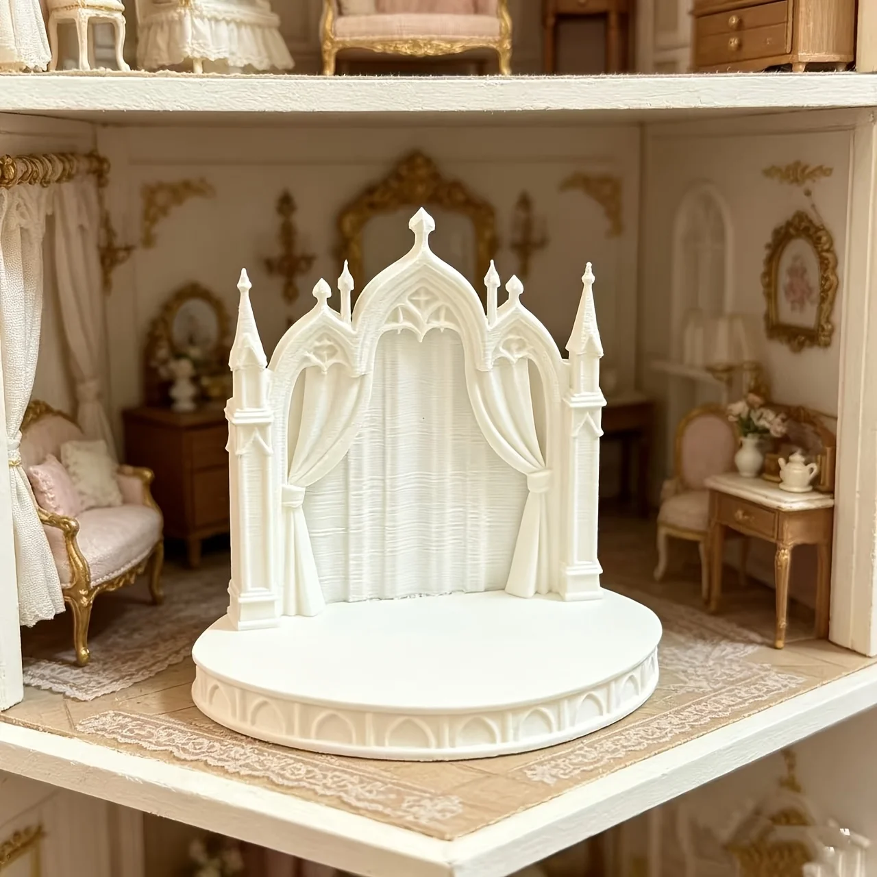 Gothic Castle Diorama Platform DIY Miniature Figures Ornament Doll Photography Fairy Garden Crafts Miniature Wedding Scene Decor view 2