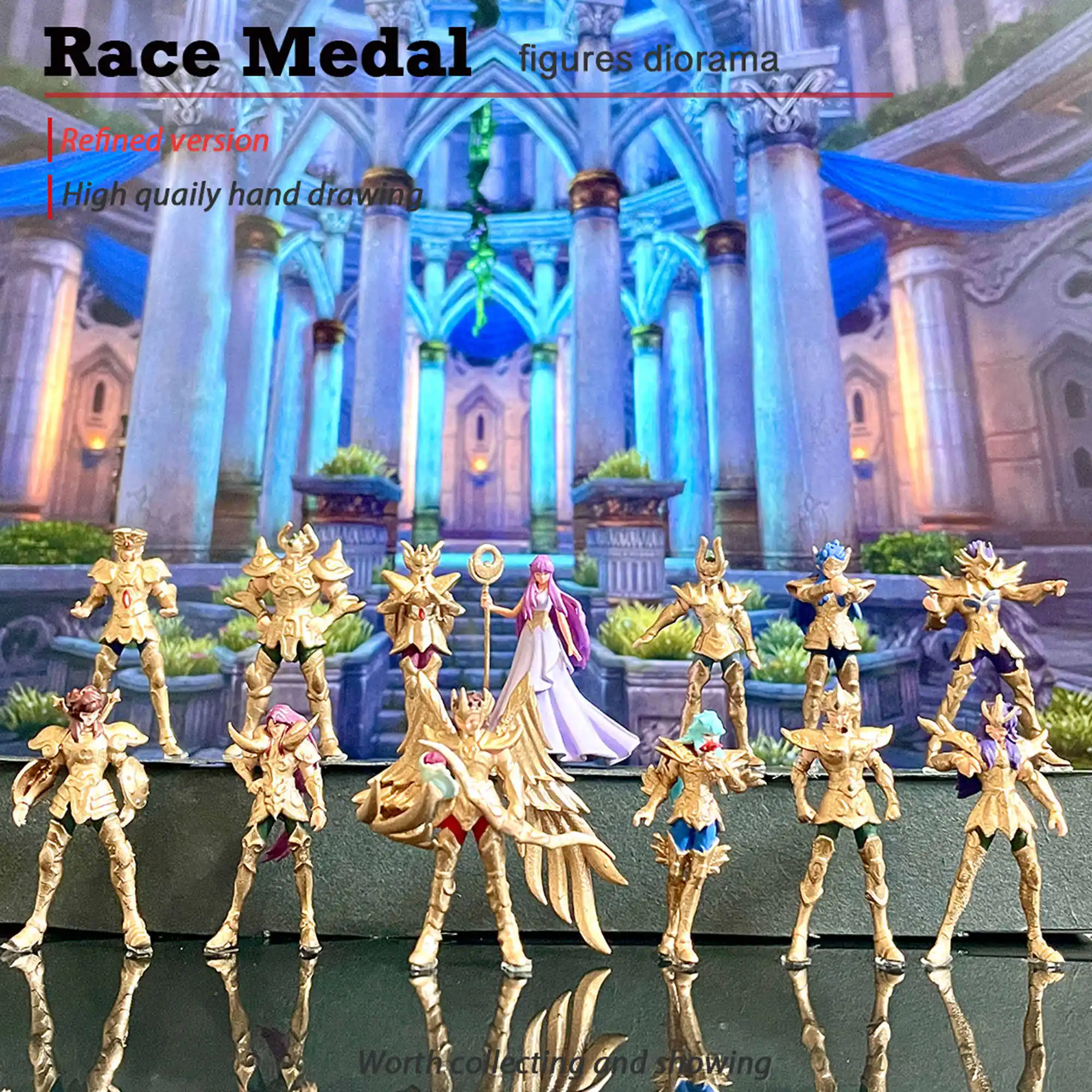 متوفر 1/64 نسبة اثني عشر الذهب سانت سيا الشكل حلية المنتج النهائي صغير 2.8 سنتيمتر دمية نموذج هدية #2