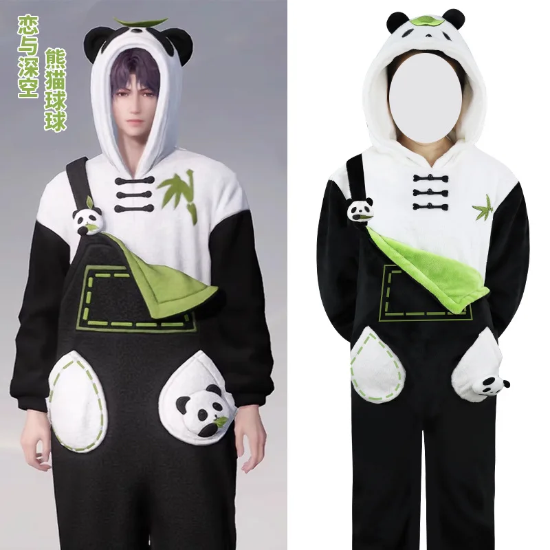 Love And Deep Space Kigurumi Qi Yu Shen Xinghui Qin Che Panda Pajamas Suit Rafayel Zayne Xavier Sylus Cosplay Loungewear