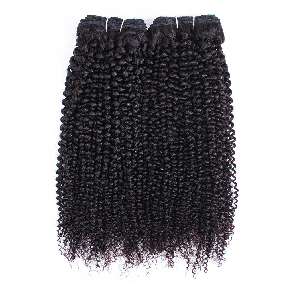 Gemlong-Mèches indiennes naturelles Remy, 4x4, extensions capillaires bouclées et crépues, avec lace closure 4x4, pour toute la tête, Swiss Lace Afro Curl