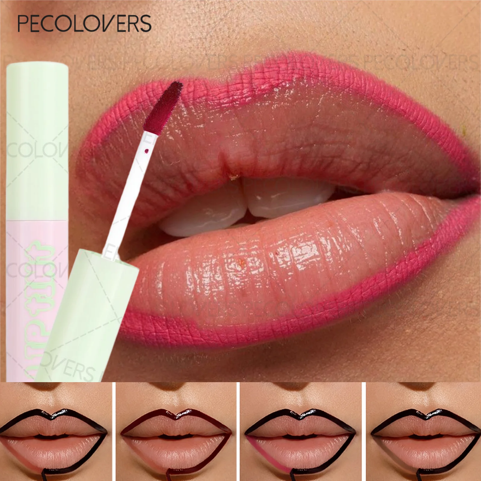 Lucidalabbra Impermeabile a Lunga Durata, Tinta Labbra Opaca, Lip Stain Peel-off