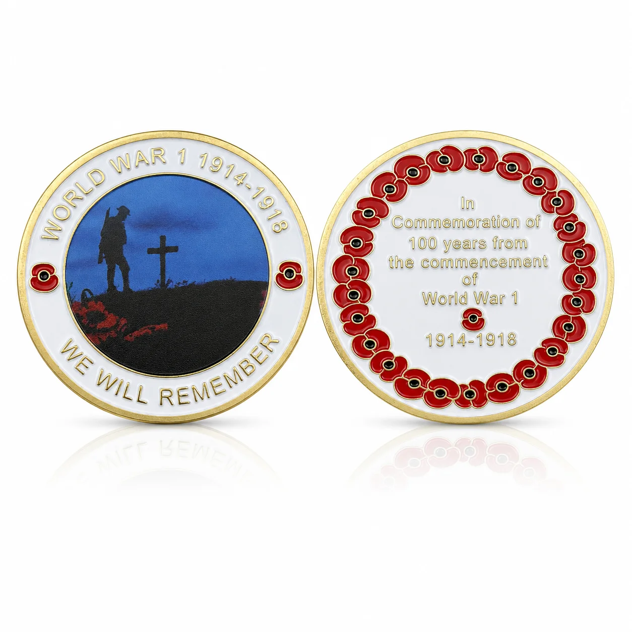 WW1 1914-1918 Coin Collectibles Soldiers and Tombstones Challenge Coin 100th Anniversary of World War I Medal Badge Souvenir