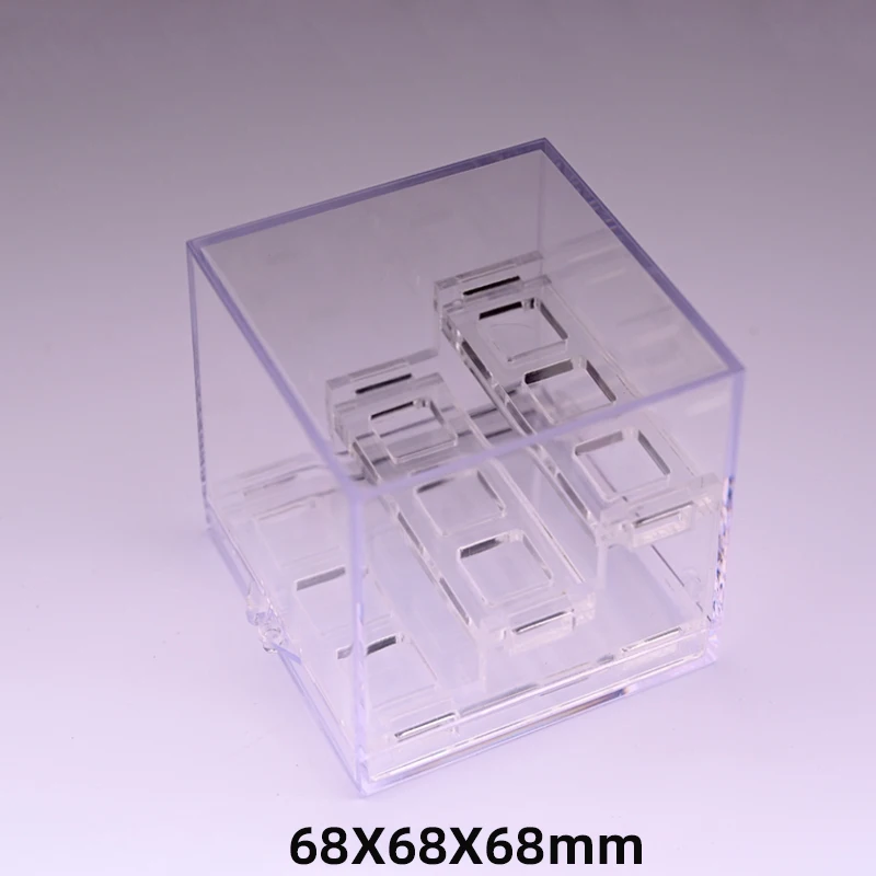 Large acrylic three-layer crystal mineral display box raw stone specimen crystal storage box raw ore display rack