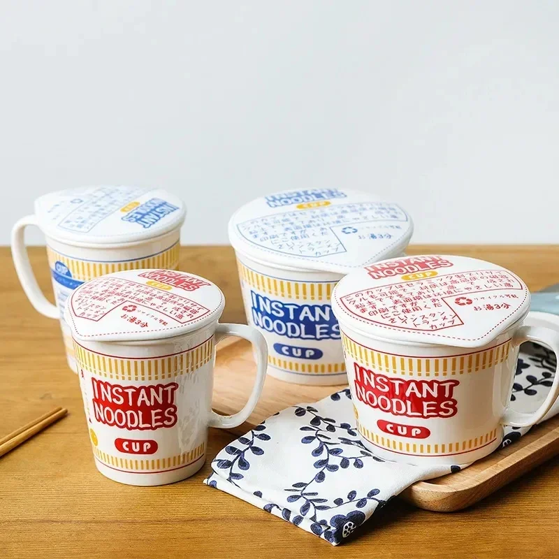 

Home Creative Ramen Bowl with Lid Large Student Dormitory Noodle Bowl Japanese Creative Ceramic Cup Instant Noodle Bowl Bowls