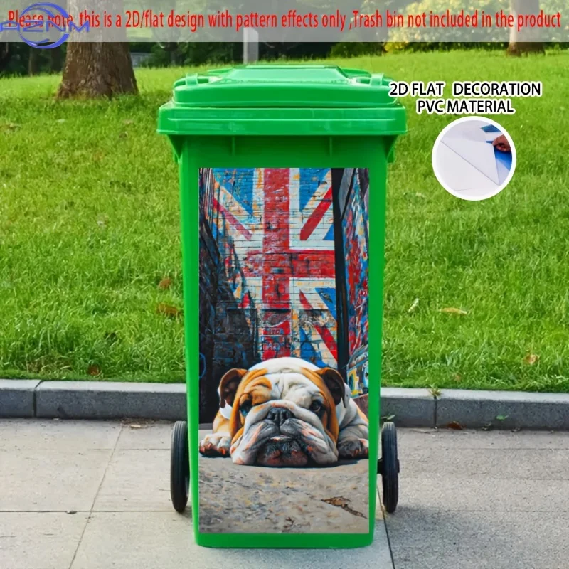 of Bulldog Stickers for Dustbins in Graffiti Alley, Made of PVC. These Decorative Stickers Are Designed for Trash Cans, Includ view 6