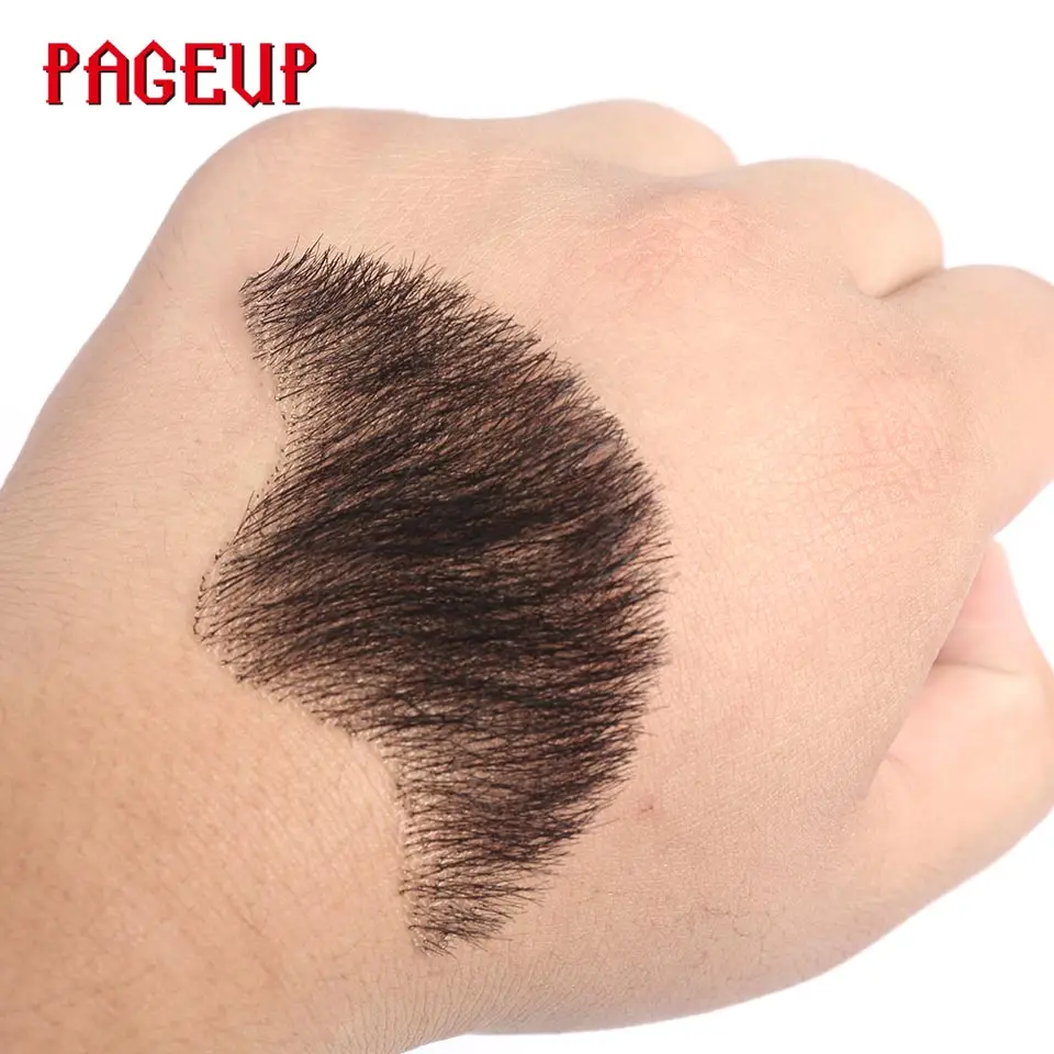 Pageup Nep ลูกไม้เคราเคราเคราสำหรับชายหนวดมือโดยผมจริง Barba Falsa คอสเพลย์สังเคราะห์ลูกไม้ที่มองไม่เห็น beards