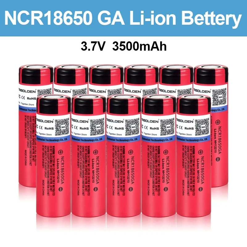 2024 Original NCR18650GA High Discharge 3.7V 3500mAh 18650 Rechargeable Battery Flashlight Flat-top Lithium Battery FastShipping