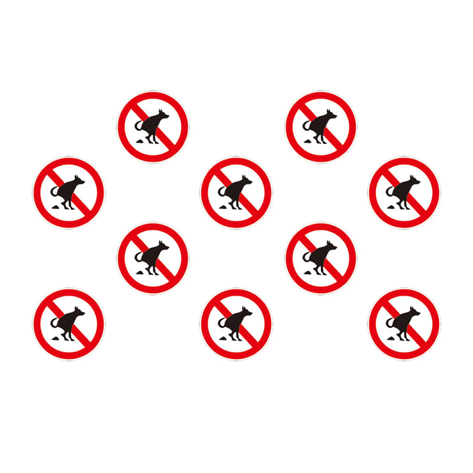 

10 Sheets No Pet Pooping Sign Waterproof Sticker Extra Thick Weather Resistant Prohibitory Decal for Cars Caravans Shops Offices