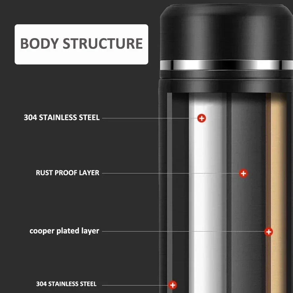 500ml 304 Stainless Steel Thermos Bottle Smart Cup Digital with Temperature Display Long-lasting Heat Mugs Travel Water Bottles