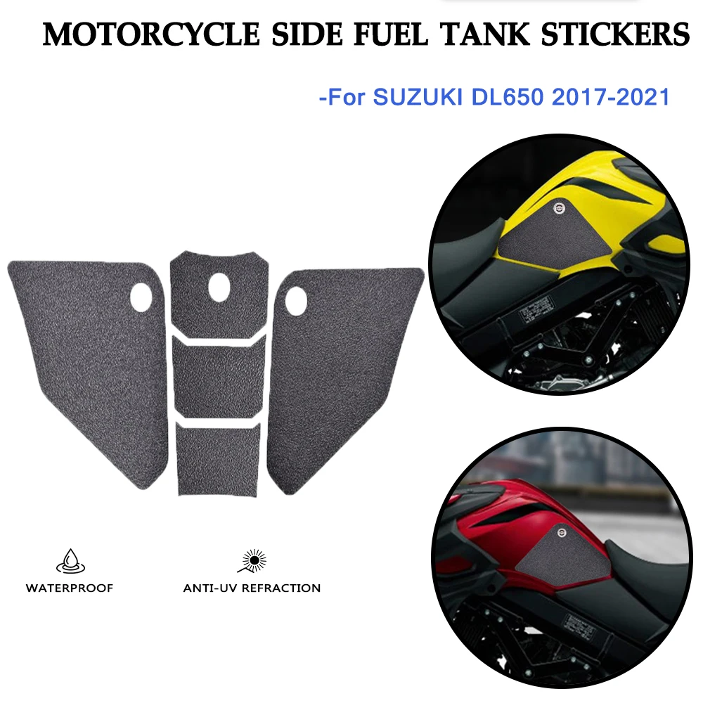 V-Strom650 Motorcycle Side Brandstoftank Pad Stickers Protector TankPad Decals Gas Knie Grip Tractie Pad Voor Suzuki DL650 2017-2021