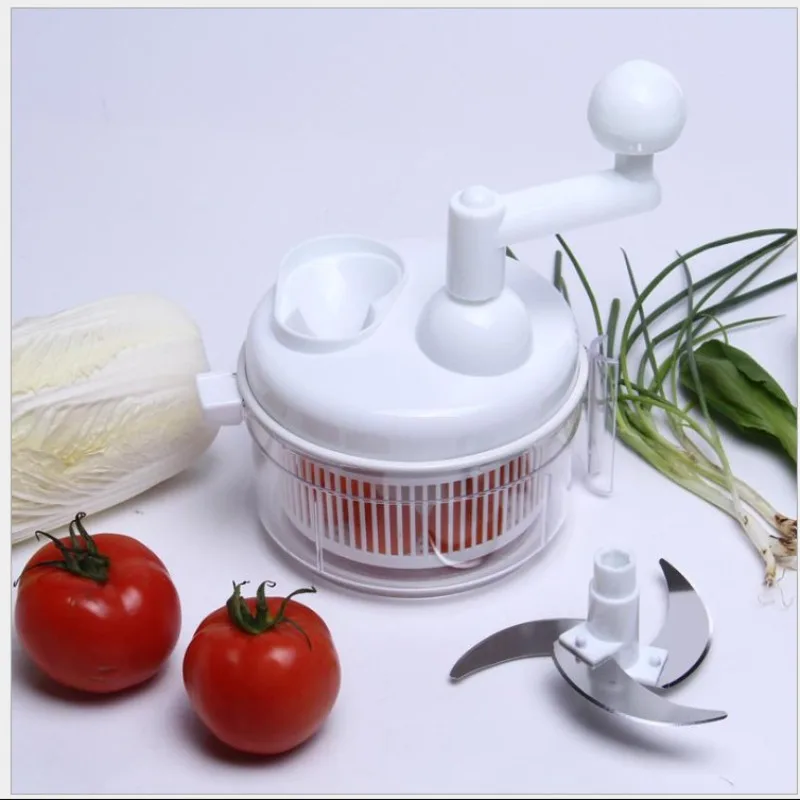 Manual Crank Produce Drainer, Multi-Purpose Lettuce Dehydrator Bowl, Home Meal Prep Helper for Washing & Draining Greens and Fre