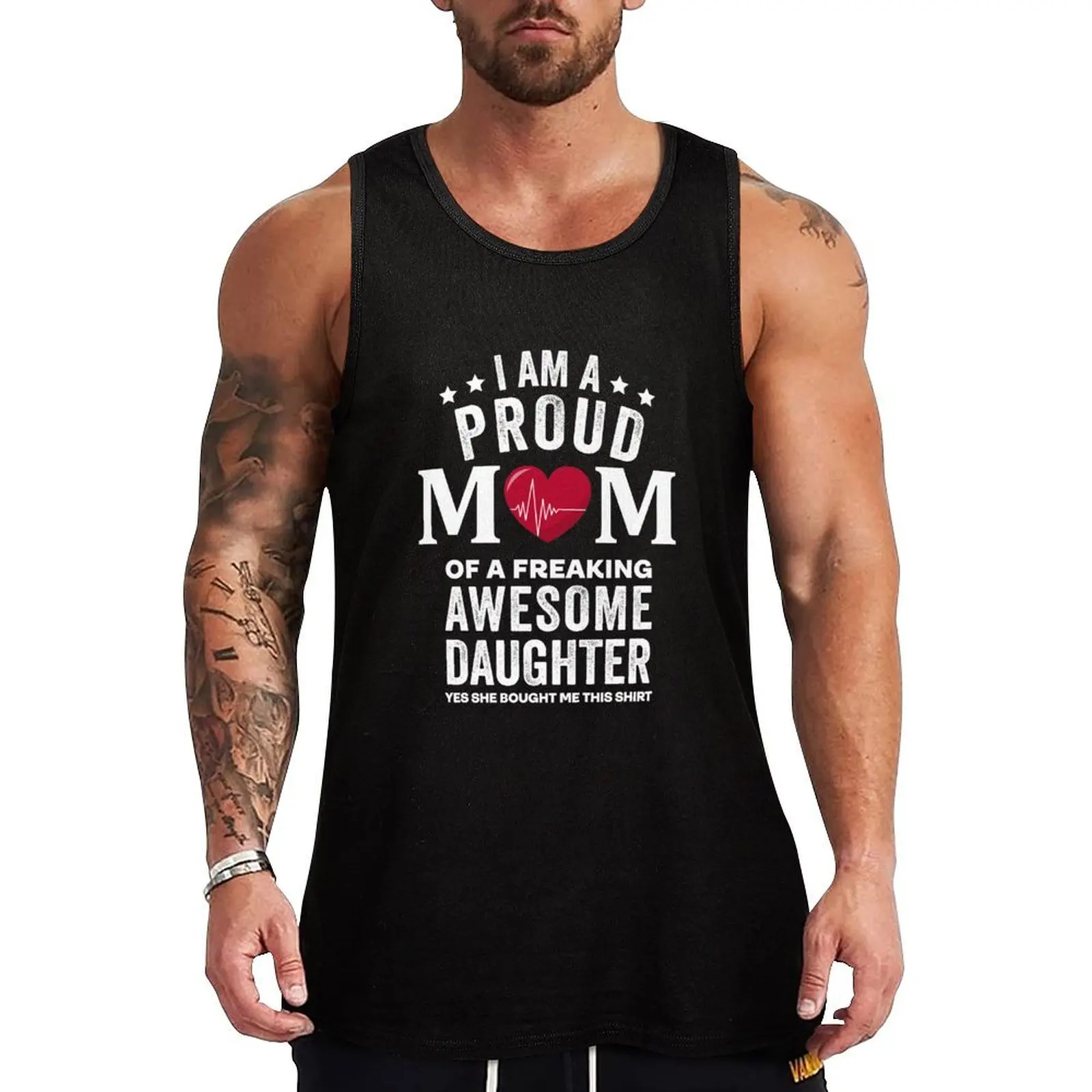 

im a proud mom of a freaking awesome daughter Tank Top Vacation Tank Top Casual Sleeveless Beach Wear Shirt
