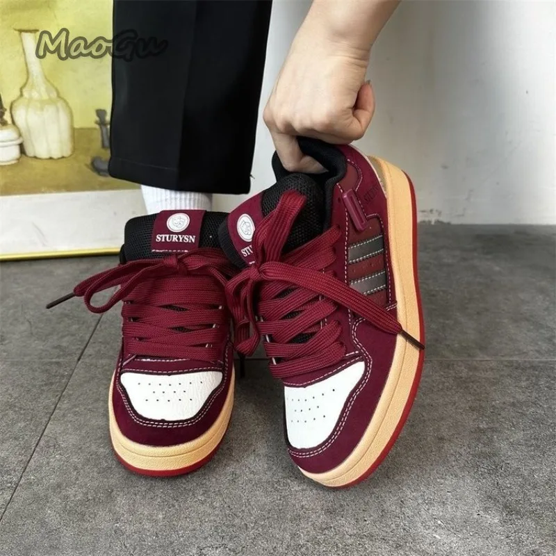 Lässige Skateboard-Schuhe für Damen, niedrig geschnitten, Gummisohle, Schnürung, für den täglichen Gebrauch im Freien, vulkanisierte Schuhe, Größe 35–44, Zapatillas De Mujer
