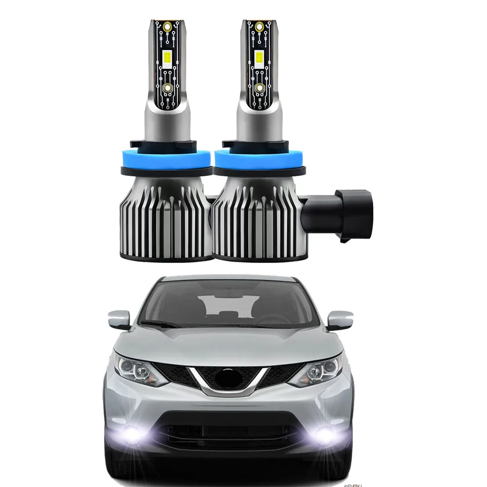 

2Pcs LED Fog Lamp Bulbs For Nissan Qashqai J10 J11 2007-2023 White Fog Lamp Canbus