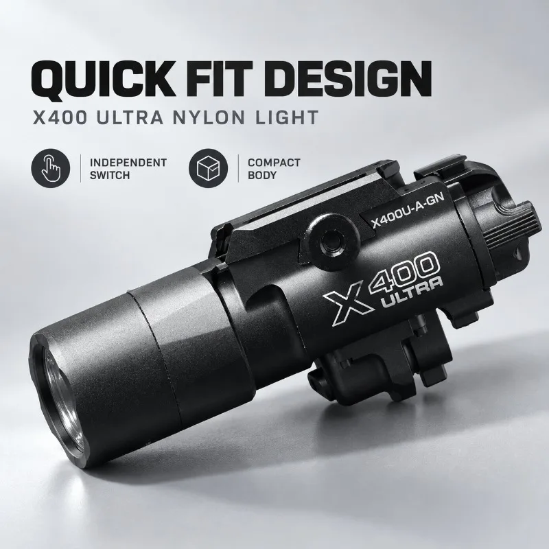 X400 Ultra Nylon Model Torch Light, Under‑mount Ornament Accessory with Standalone Switch for 20‑24mm Hobby Rail