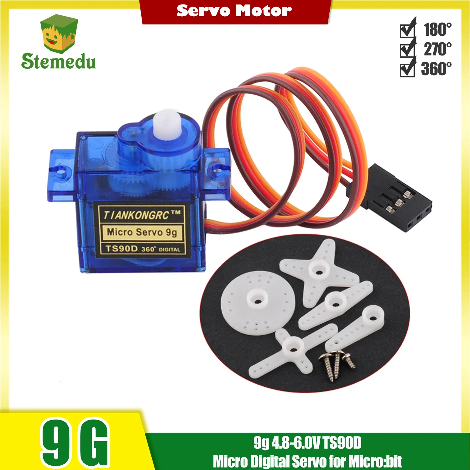

1/4/10pcs TS90D 9g Micro Digital Servo Mini RC Servos180° 270° 360° For Arduino RC Helicopter Planes Fixed Wing Aircraft