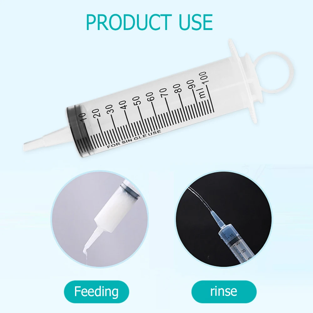 20-150ml Measuring Syringe Glue Filling Plastic Syringe Nutrient Sterile Without Needle Watering Refilling for Animal Feeding