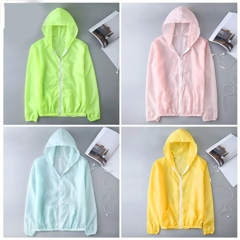 Women Summer for Sun for Protection for Jacket Long Sleeve Up Hoodie Pockets