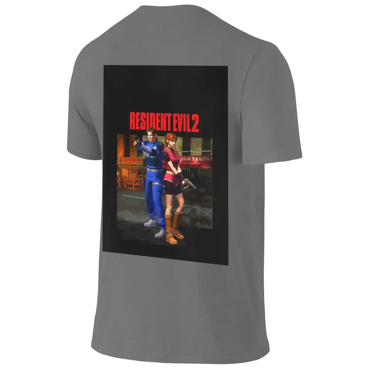 Resident Evil 2 1998 Moisture-Absorbing And Breathable Reversible T-shirt Urban Light Mature Neat Stitching Short Sleeve