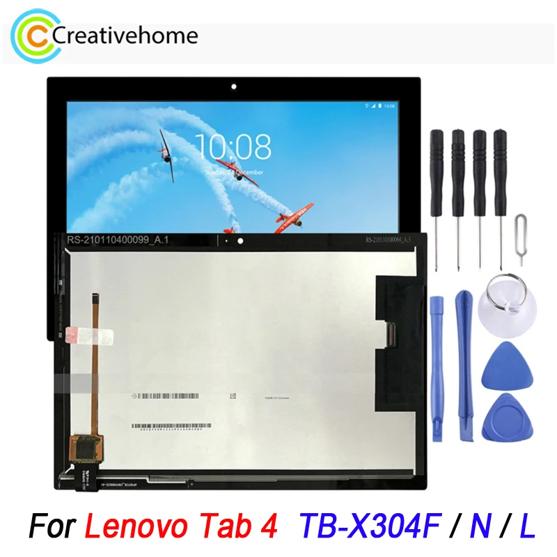 

LCD Screen For Lenovo Tab 4 10 X304 TB-X304L TB-X304F TB-X304N 10.1 Inch Tablet Display with Digitizer Full Assembly Replacement