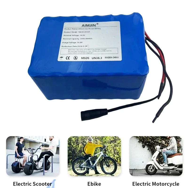 Obrázek 5: 14.8V llithium 4S10P baterie pack 30000mah 444wh s 50A bms pro invertor chytrý robot high-power aparatura alpd