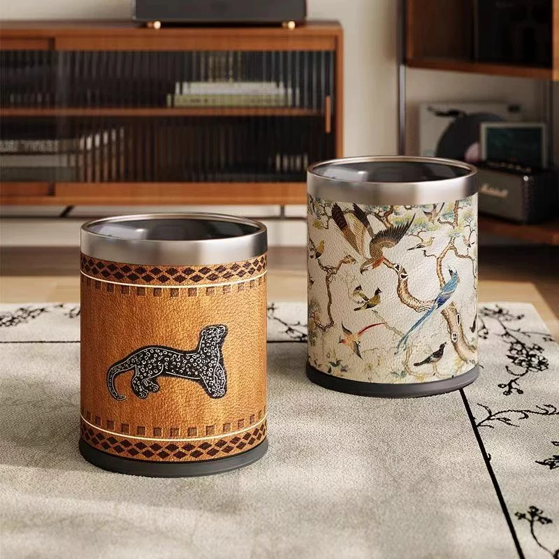 

Creative High Capaci Chinese Sle Tra Can New Sle Living Room Bedroom Paper Basket Home Use Dusin round ape Buet
