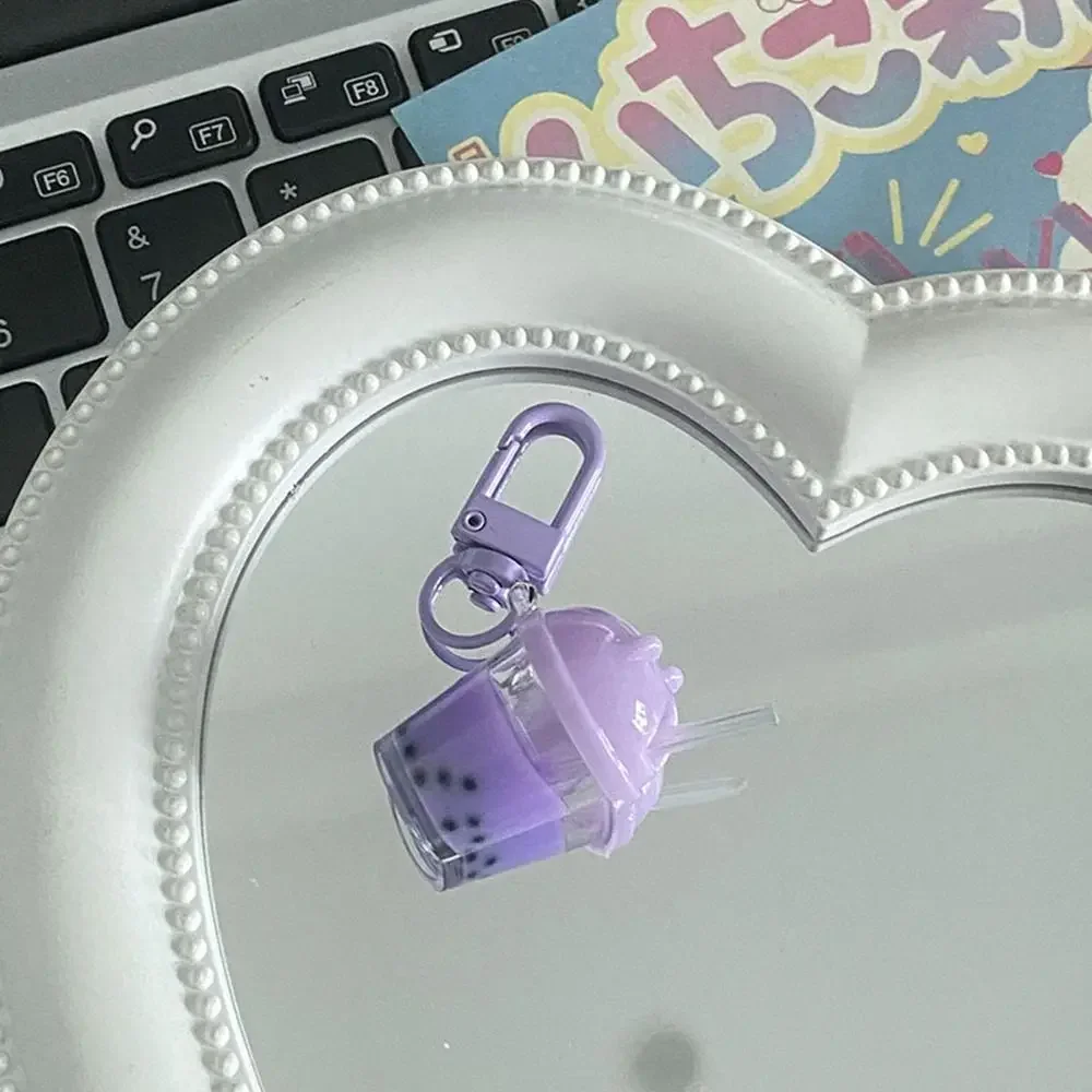 

Bag Pendant Mini Pearl Milk Tea Keychain Car Keychains Charms Simulation Food Keychain Jewelry Accessories Friend Gift