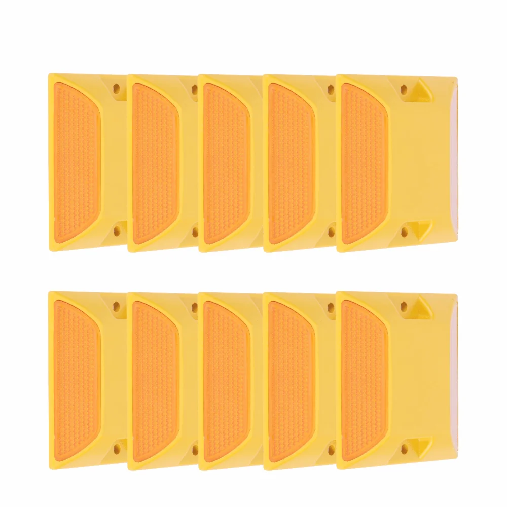 10-pezzi-di-resistenti-riflettori-stradali-gialli-doppi-marcatori-universali-riflettenti-per-pavimentazione-compatte-delineazioni-in-plastica