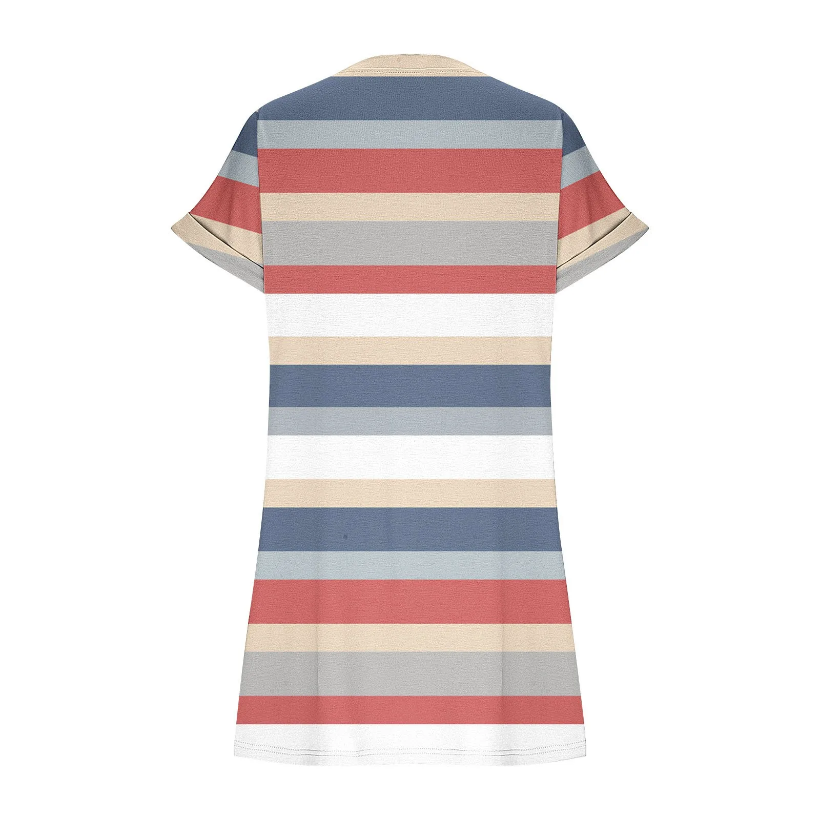 แฟชั่นแขนสั้นลำลองพิมพ์ลายสำหรับทุกวันความยาวปานกลางเดรสฤดูร้อนเทรนด์2024