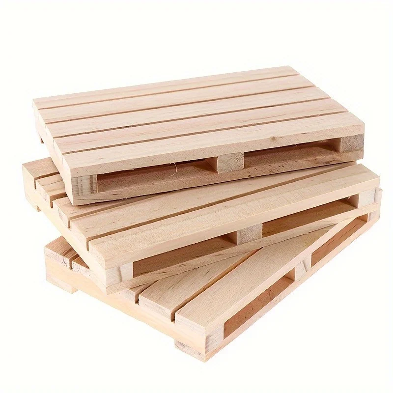 Mini Wooden Pallet Coasters - Insulated Cup Mat for Hot and Cold Drinks - Indoor and Outdoor Decorations - Kitchen